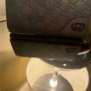 Gucci Dark Gray Embossed Wallet